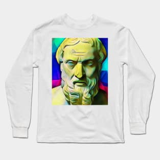 Herodotus Colourful Portrait | Herodotus Artwork 7 Long Sleeve T-Shirt